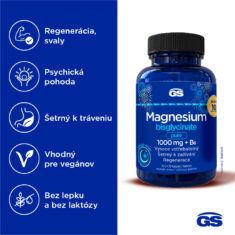 GS Magnesium bisglycinate pure 1000 mg + B6, 2× 110 tabliet, darčekové balenie 2026