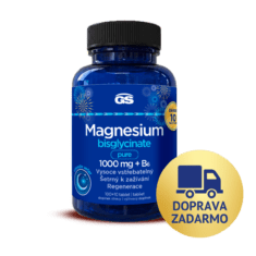 GS Magnesium bisglycinate pure 1000 mg + B6, 100 + 10 tabliet, darčekové balenie 2026