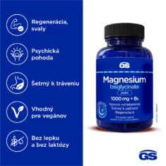 GS Magnesium bisglycinate pure 1000 mg + B6, 100 tabliet