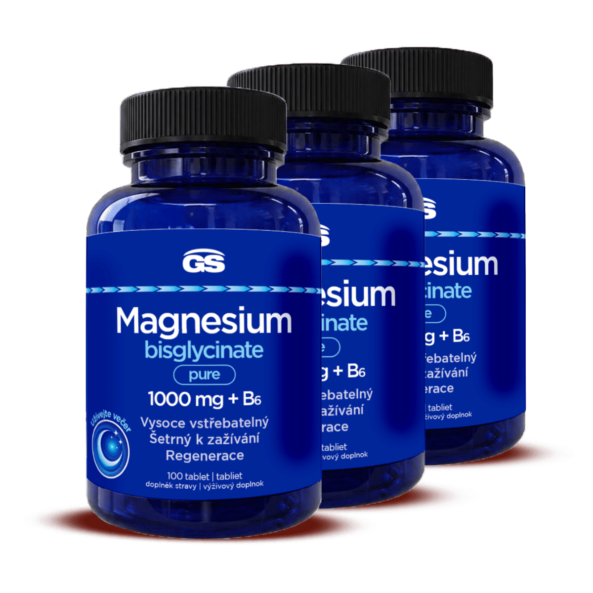 GS Magnesium bisglycinate pure 1000 mg + B6, 3× 100 tabliet