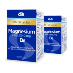 GS Magnesium citrát 1340 mg + B6, 2× 100 tabliet