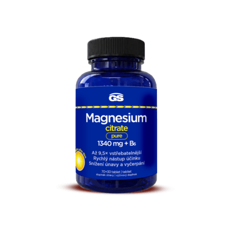 Magnesium citrate pure 1340 mg+B6, 70+30 tabliet
