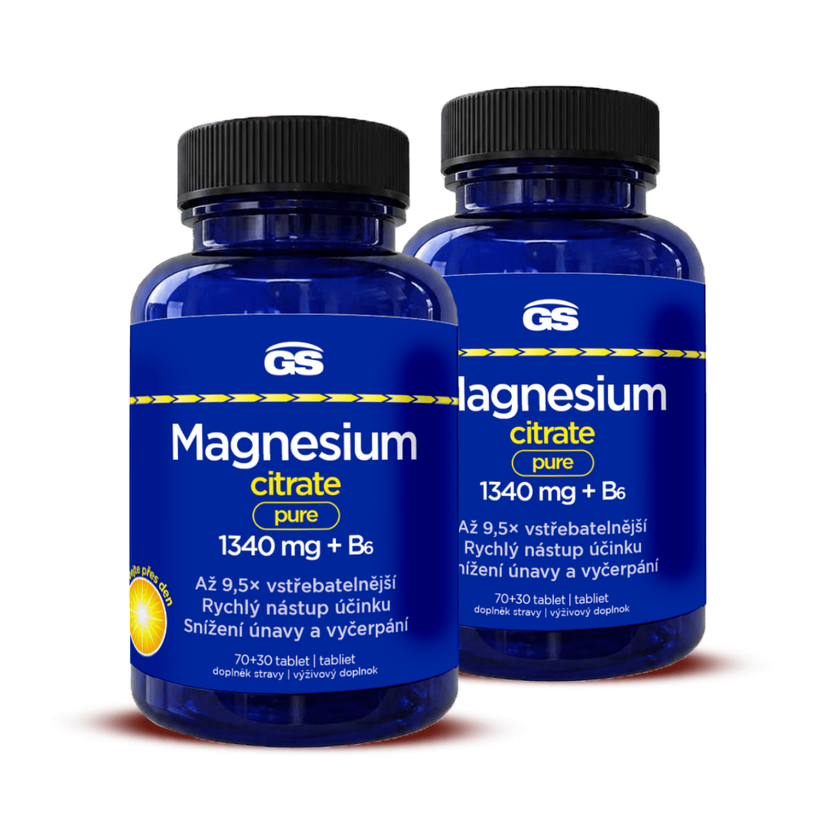 Magnesium citrate pure 1340 mg+B6, 2× 100 tabliet