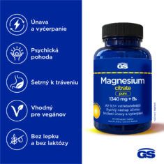 Magnesium citrate pure 1340 mg+B6, 70+30 tabliet