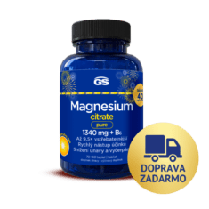 GS Magnesium citrate pure 1340 mg + B6, 110 tabliet, darčekové balenie 2026
