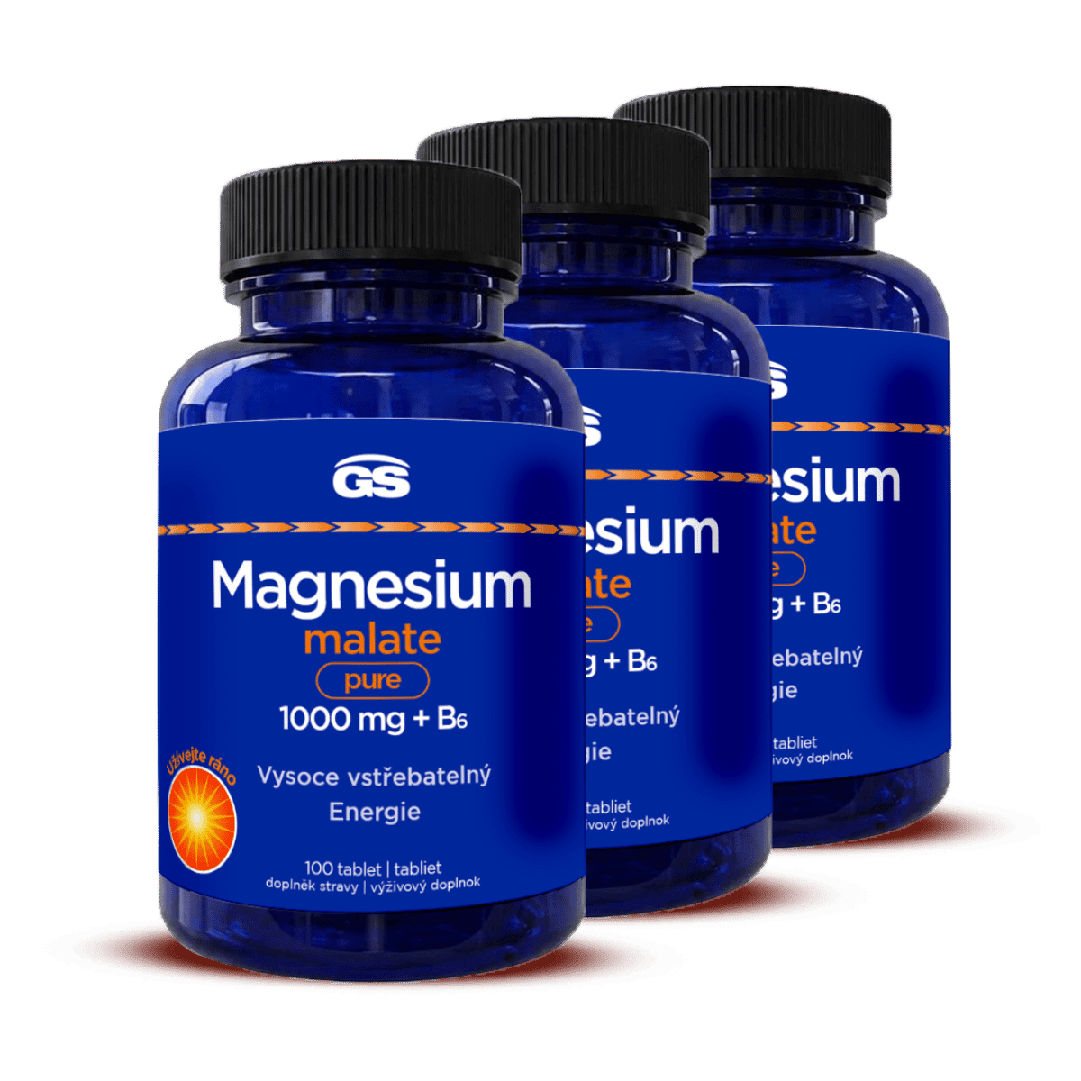 GS Magnesium malate pure 1000 mg + B6, 3× 100 tabliet