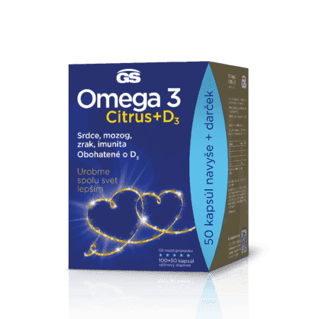 GS Omega 3 CITRUS + D3, 100 + 50 kapsúl, darčekové balenie 2022