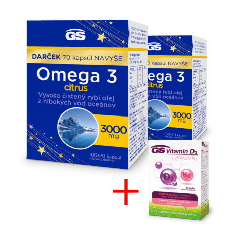 GS Omega 3 CITRUS, 2× 170 kapsúl, darčekové balenie 2024