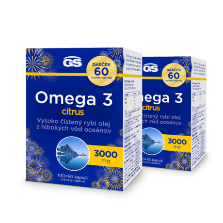 GS Omega 3 CITRUS, 2×160 kapsúl, darčekové balenie 2026