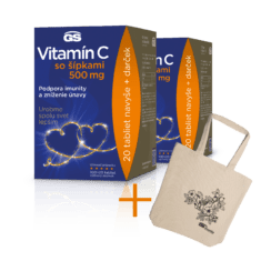 GS Vitamín C 500 so šípkami, 2× 120 tabliet, darčekové balenie 2022
