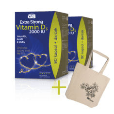 GS Extra Strong Vitamín D3 2000 IU, 2× 90 kapsúl, darčekové balenie 2022