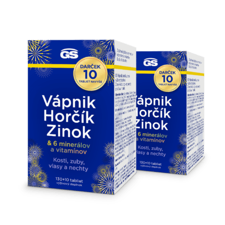 GS Vápnik, Horčík, Zinok, 2×140 tabliet, darčekové balenie 2026