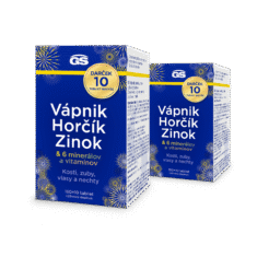 GS Vápnik, Horčík, Zinok, 2× 140 tabliet, darčekové balenie 2025