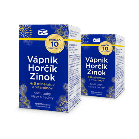 GS Vápnik, Horčík, Zinok, 2× 140 tabliet, darčekové balenie 2025