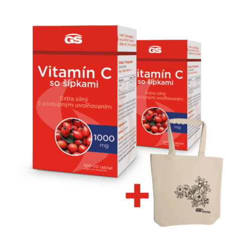 GS Vitamín C 1000 so šípkami, 2 x 120 tabliet