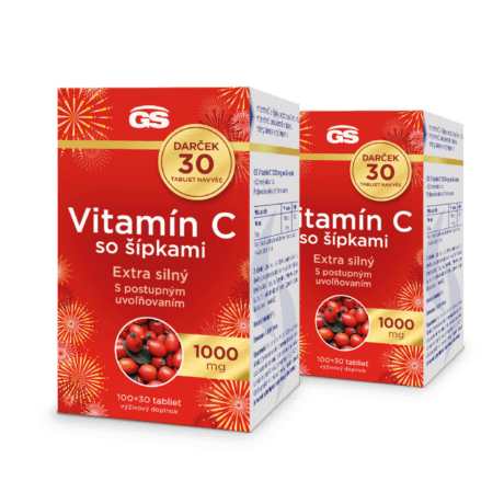 GS Vitamín C 1000 so šípkami, 2×130 tabliet, darčekové balenie 2026