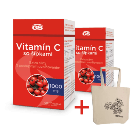 GS Vitamín C 1000 so šípkami, 2 x 120 tabliet