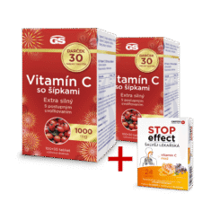 GS Vitamín C 1000 so šípkami, 2× 130 tabliet, darčekové balenie 2025