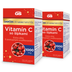 GS Vitamín C 1000 so šípkami, 2×130 tabliet, darčekové balenie 2023