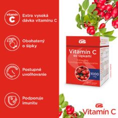 GS Vitamín C 1000 so šípkami, 50 + 10 tabliet