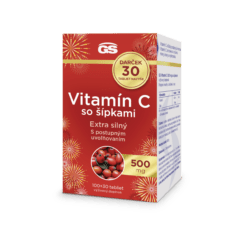 GS Vitamín C 500 so šípkami, 100 + 30 tabliet, darčekové balenie 2025