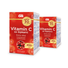 GS Vitamín C 500 so šípkami, 2× 260 tabliet, darčekové balenie 2025