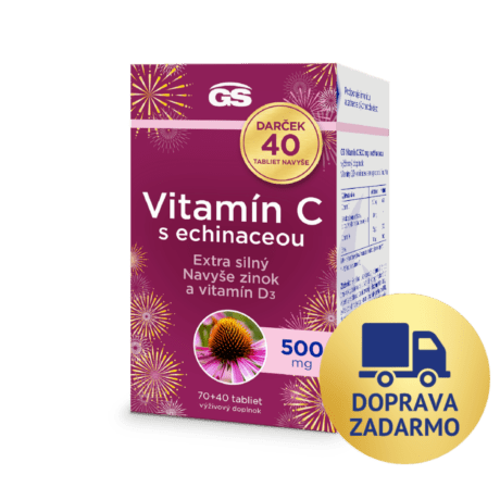 GS Vitamín C 500 s echinaceou, 70+40 tabliet, darčekové balenie 2026