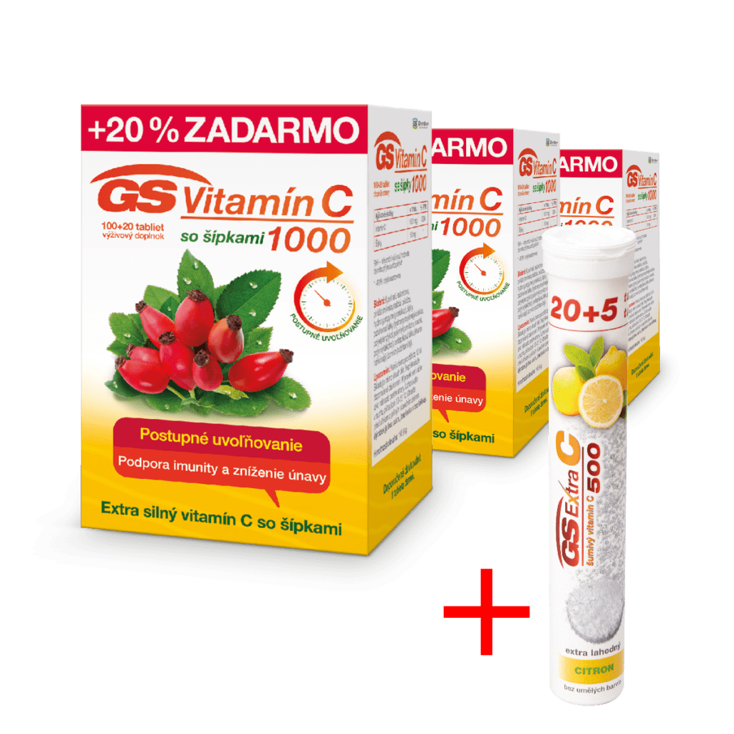 E-shop GS Vitamín C 1000 so šípkami, 3 x 120 tabliet