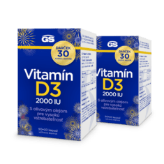 GS Vitamín D3 2000 IU, 2× 120 kapsúl, darčekové balenie 2026