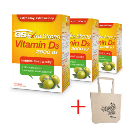 GS Extra Strong Vitamín D3 2000 IU, 3× 90 kapsúl