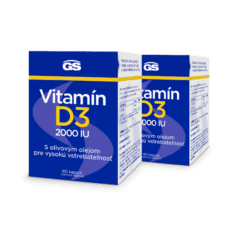 GS Vitamín D3 2000 IU, 2× 90 kapsúl