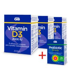 GS Vitamín D3 2000 IU, 3× 90 kapsúl