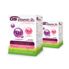GS Vitamín D3 + Vitamín K2, 2× 60 tabliet
