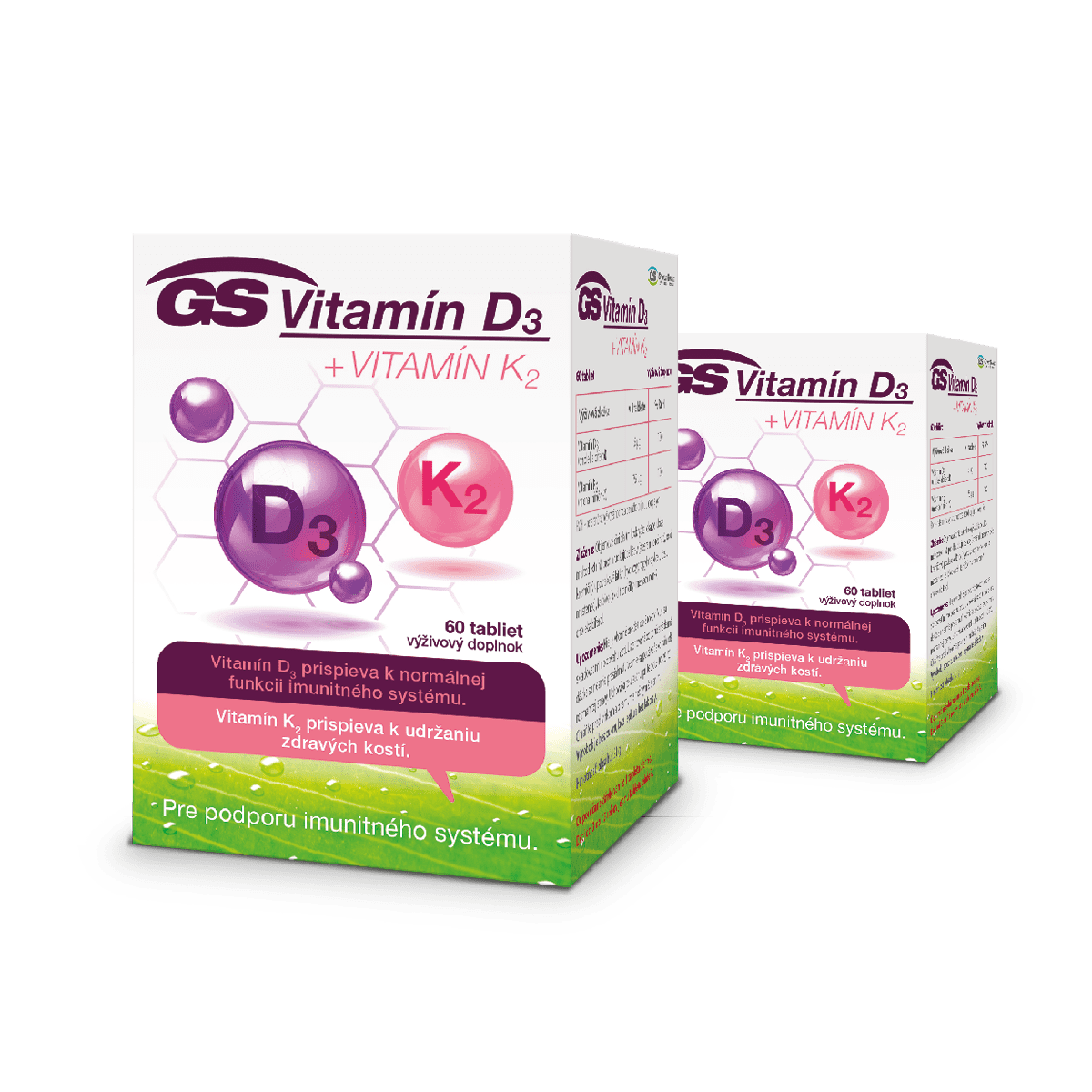 GS Vitamín D3 + Vitamín K2, 2× 60 tabliet | GSKlub.sk