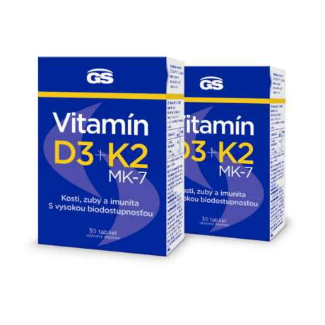 GS Vitamín D3 + Vitamín K2, 2× 30 tabliet
