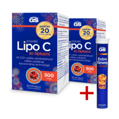 GS Vitamín Lipo C 500 so šípkami, 2× 110 kapsúl, darčekové balenie 2025