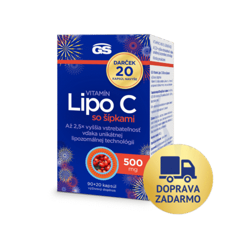 GS Vitamín Lipo C 500 so šípkami, 90 + 20 kapsúl, darčekové balenie 2025