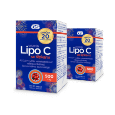 GS Vitamín Lipo C 500 so šípkami, 2× 110 kapsúl, darčekové balenie 2025