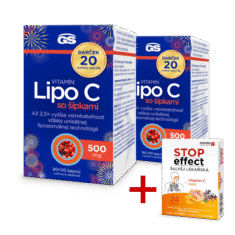 GS Vitamín Lipo C 500 so šípkami, 2× 110 kapsúl, darčekové balenie 2025