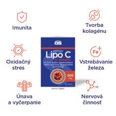 GS Vitamín Lipo C 500 so šípkami, 50 kapsúl