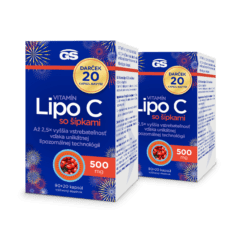 GS Vitamín Lipo C 500 so šípkami, 2×110 kapsúl, darčekové balenie 2026