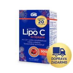 GS Vitamín Lipo C 500 so šípkami, 90 + 20 kapsúl, darčekové balenie 2026