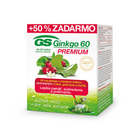 GS Ginkgo 60 PREMIUM, 40 + 20 tabliet