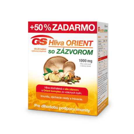 GS Hliva Orient so zázvorom, 40 + 20 tabliet