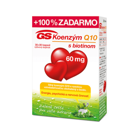 GS Koenzým Q10 s biotínom, 60 mg, 30+30 kapsúl