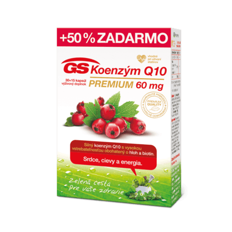 GS Koenzým Q10 60mg PREMIUM, 30 + 15 kapsúl