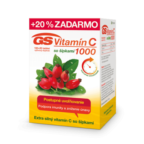 GS Vitamín C 1000 so šípkami, 100 + 20 tabliet