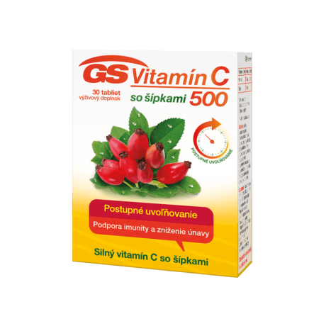 GS Vitamín C 500 so šípkami, 30 tabliet