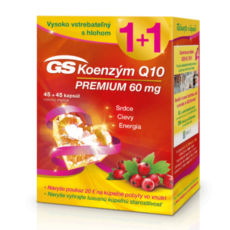 GS Koenzým Q10 60mg Premium, 45+45 kapsúl (90 ks) darček 2018