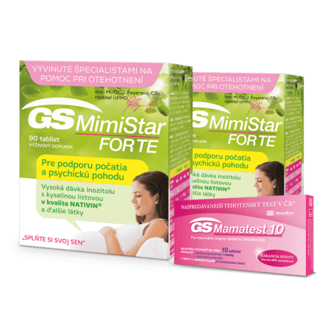 GS Mimistar Forte, 2 x 90 tabliet + GS Mamatest 10, tehotenský test 2ks